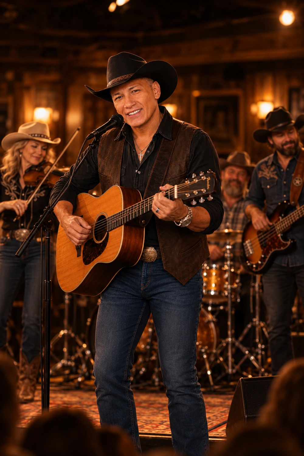 D. Rio Wilson performing with acoustic guitar
